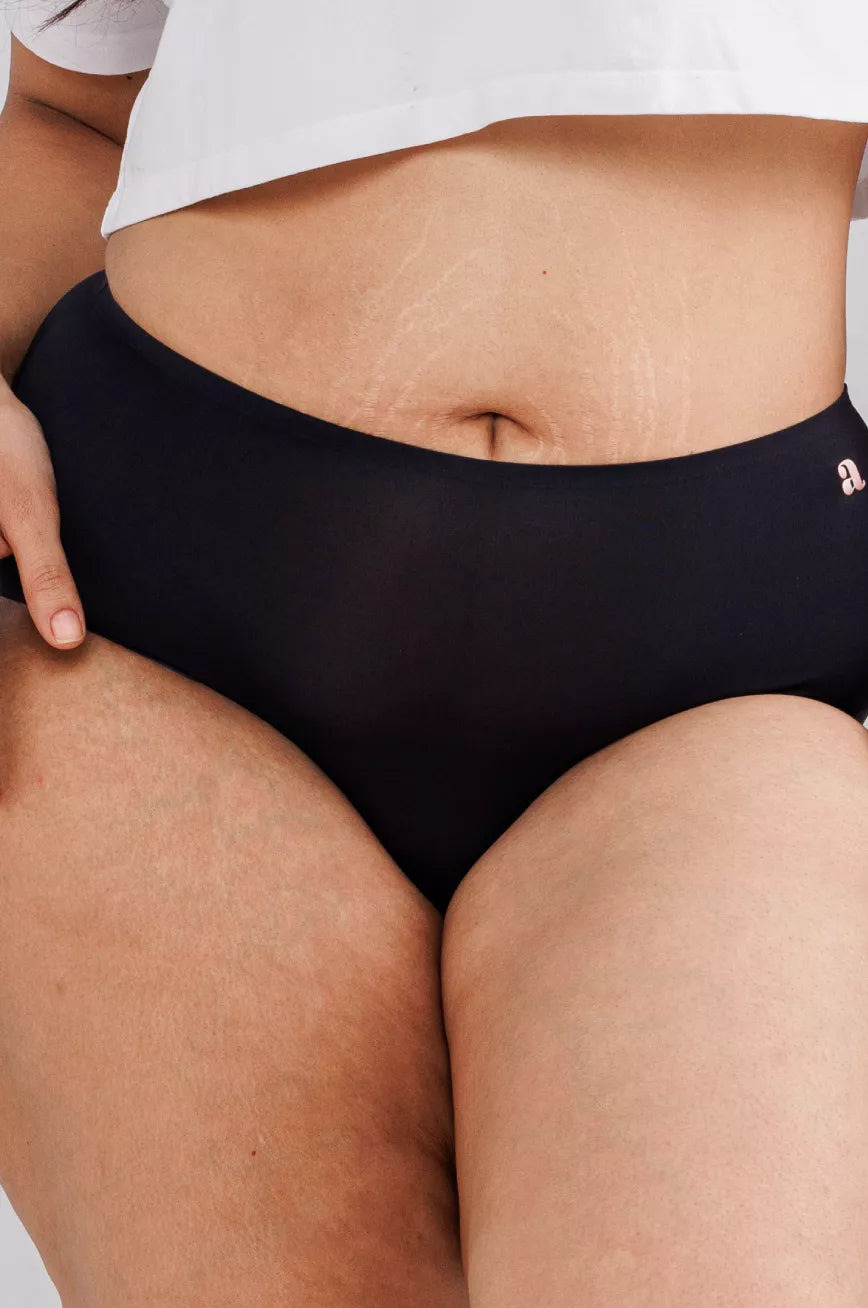Curvy Women Hydraskin Sports Panty Black Front Image