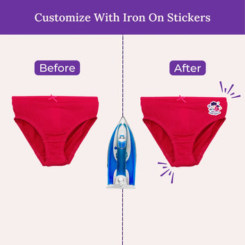 Power Of Choice Girl's Knickers | Free DIY Iron On Stickers | Soft Elastic At Waist | Full Hip Coverage | 7 Pack