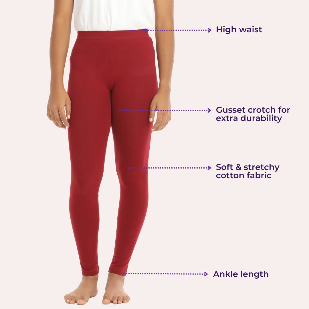 Cute Leggings For Teens - Maroon