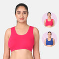 Dark Pink & Royal Blue Sleep Bra / Lounge Bra
