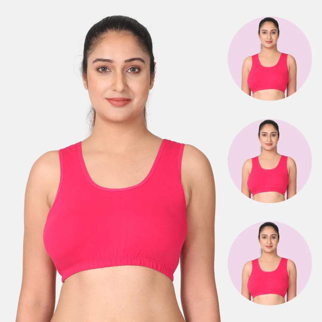 Dark Pink Sleep Bra / Lounge Bra Pack 3