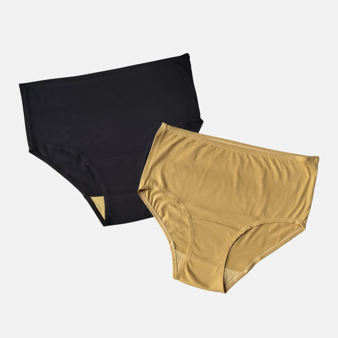 Elder Women High Waist Hygiene Panty Navy Blue & Skin