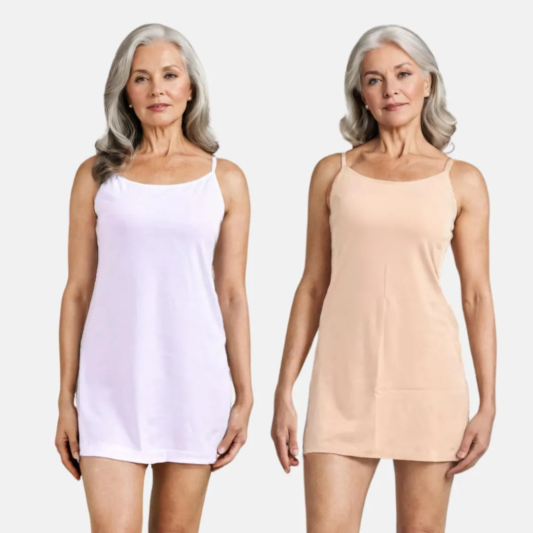 Elderly Kurti Slip White & Skin