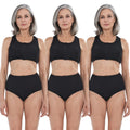 Elderly Women High Waist Incontinence Panties Navy Blue Pack Of 3