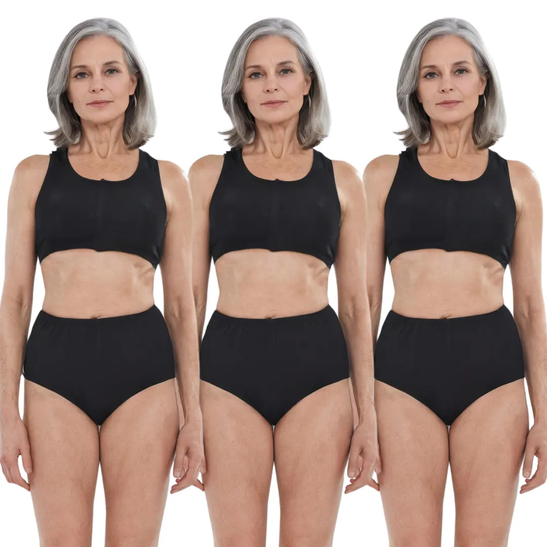 Elderly Women High Waist Incontinence Panties Navy Blue Pack Of 3