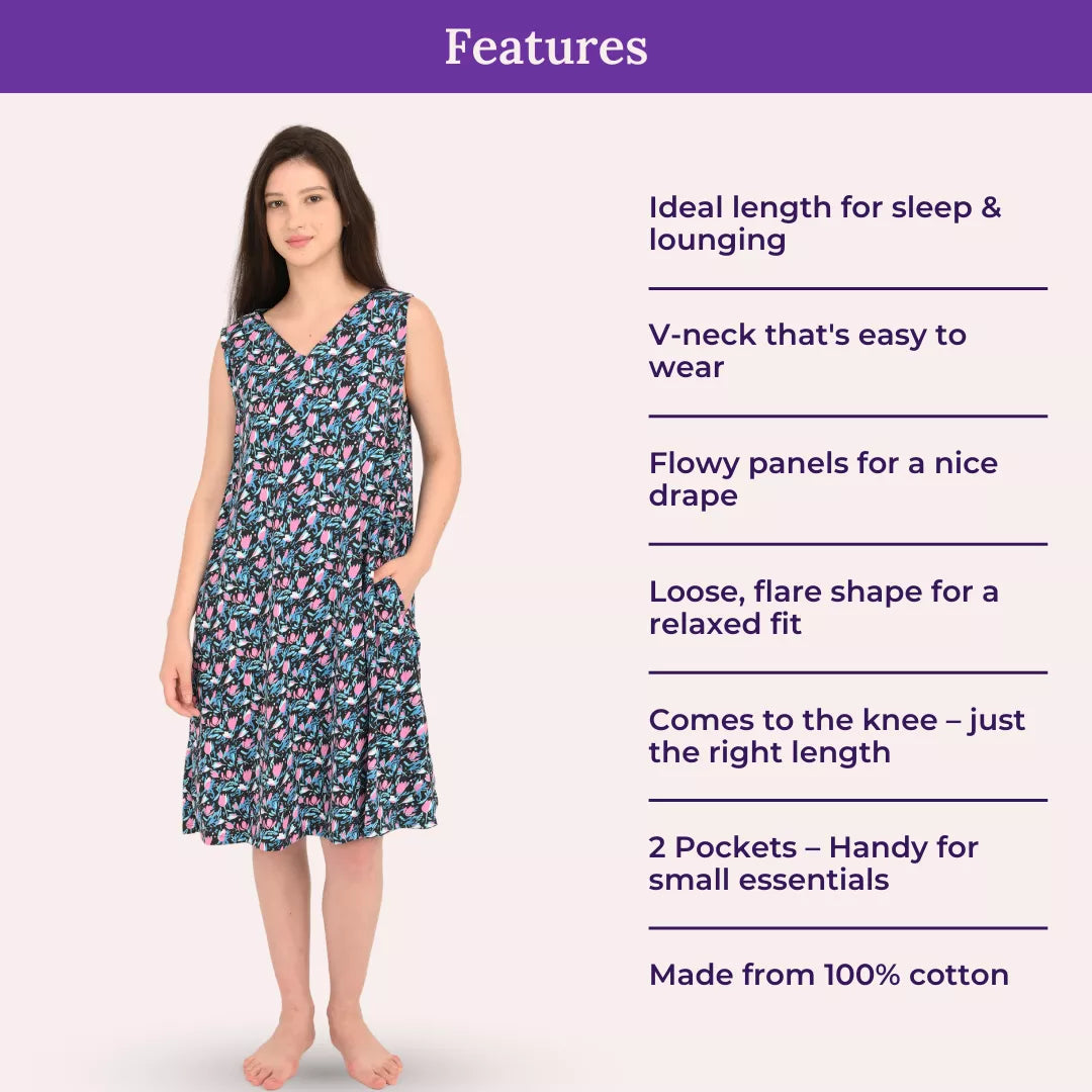 Features Of V-Neck Night Gowns