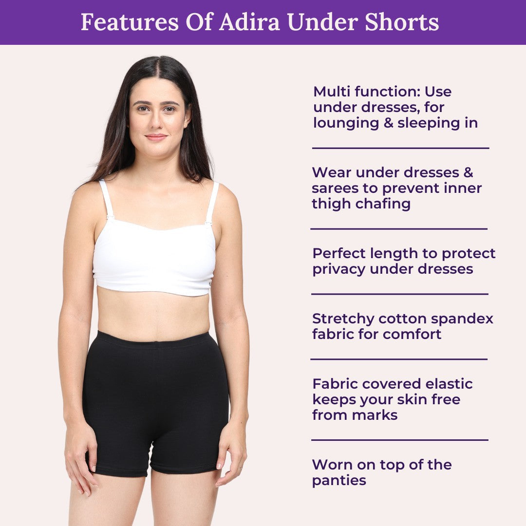 Shop Cotton Thigh Length Under Dress Shorts By Adira