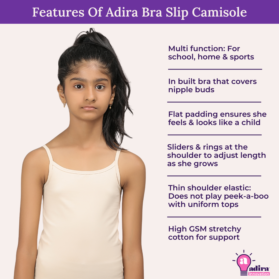 Buy Adira, Teenager Bra for Girls, Uniform Bras, Flat Padding for Nipple  Coverage, Comfortable Strecthy Cotton, Comfy-Breathable & Super Soft  Material, Pack of 2, Skin