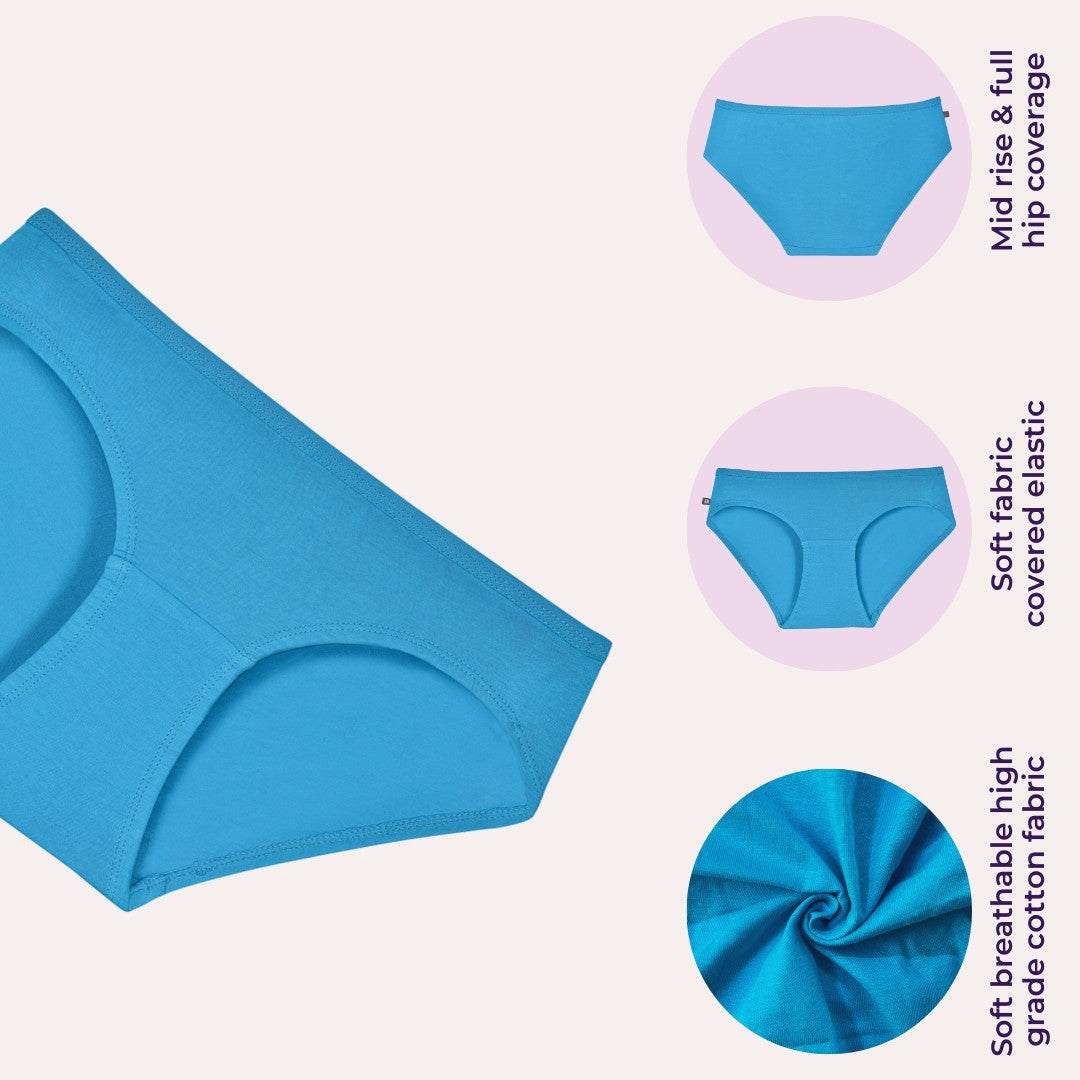 Cotton Panties Multi Color Pack Of 6 For Teens
