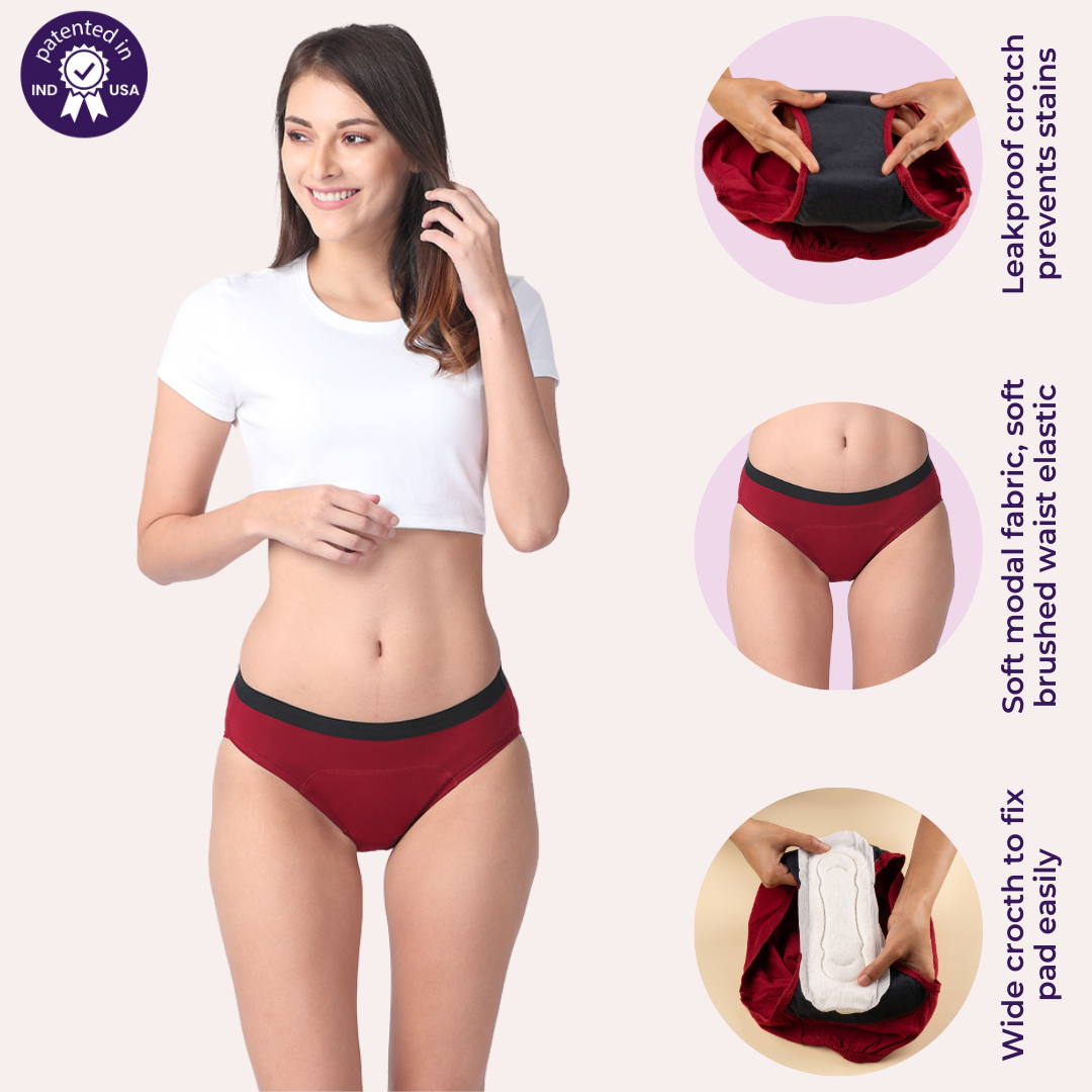 Features Of Adira Modal Period Panty Hipster For Women