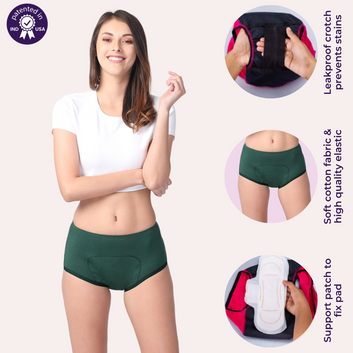 Reusable Period Panties For Heavy Flow | Boxer Fit | Prevents Front, Back & Inner Thigh Stains | 6 Pack