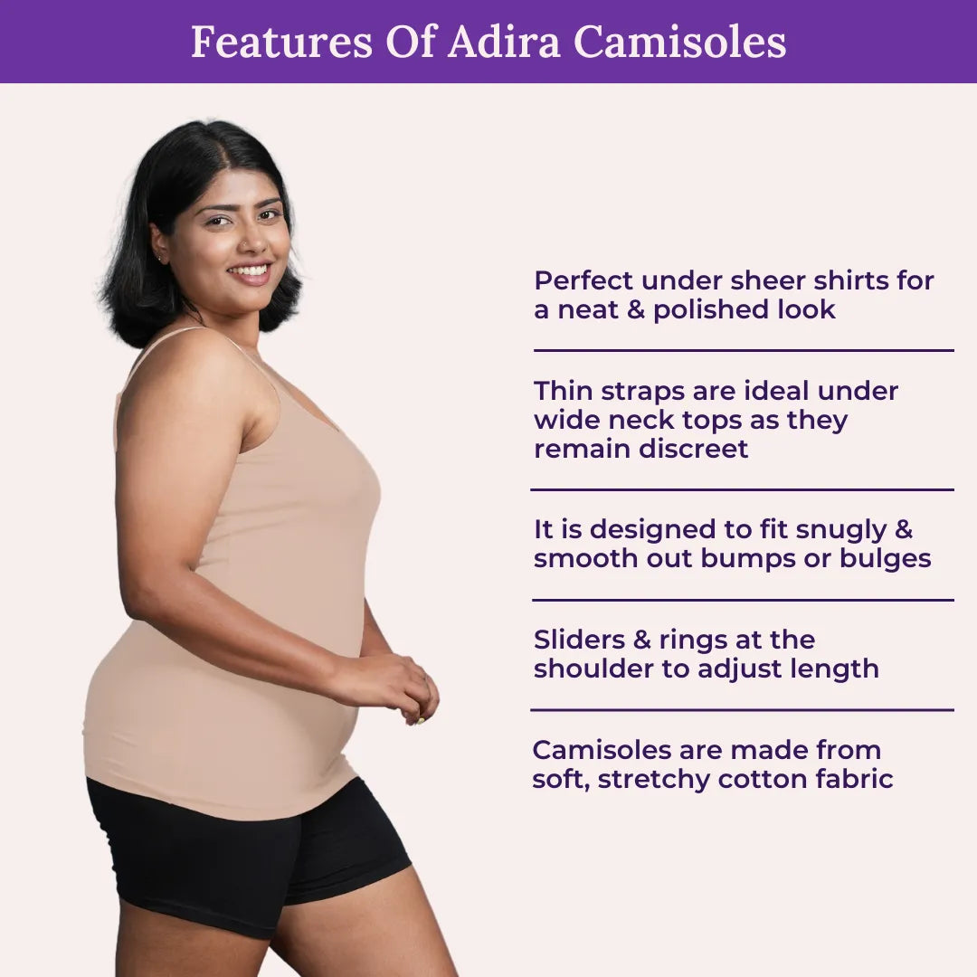 Features Of Adira Plus Size Camisole Adjustable Strap