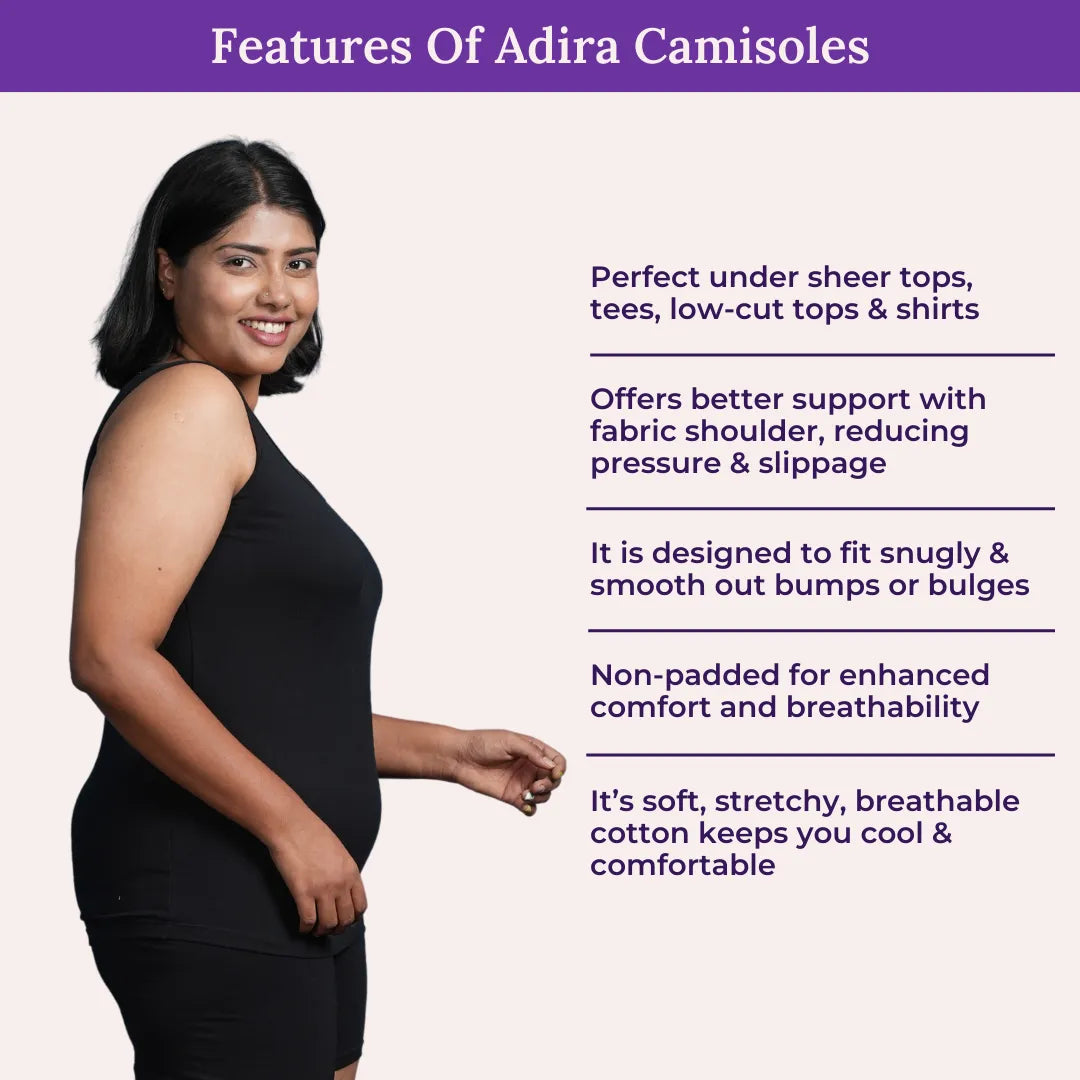 Features Of Adira Plus Size Camisole Wider Fabric