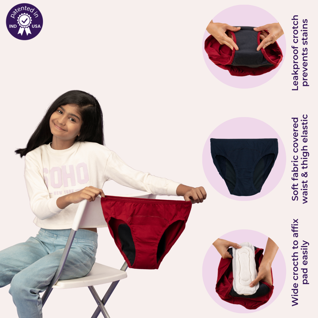 Features Of Adira Reusable Teen Period Panties