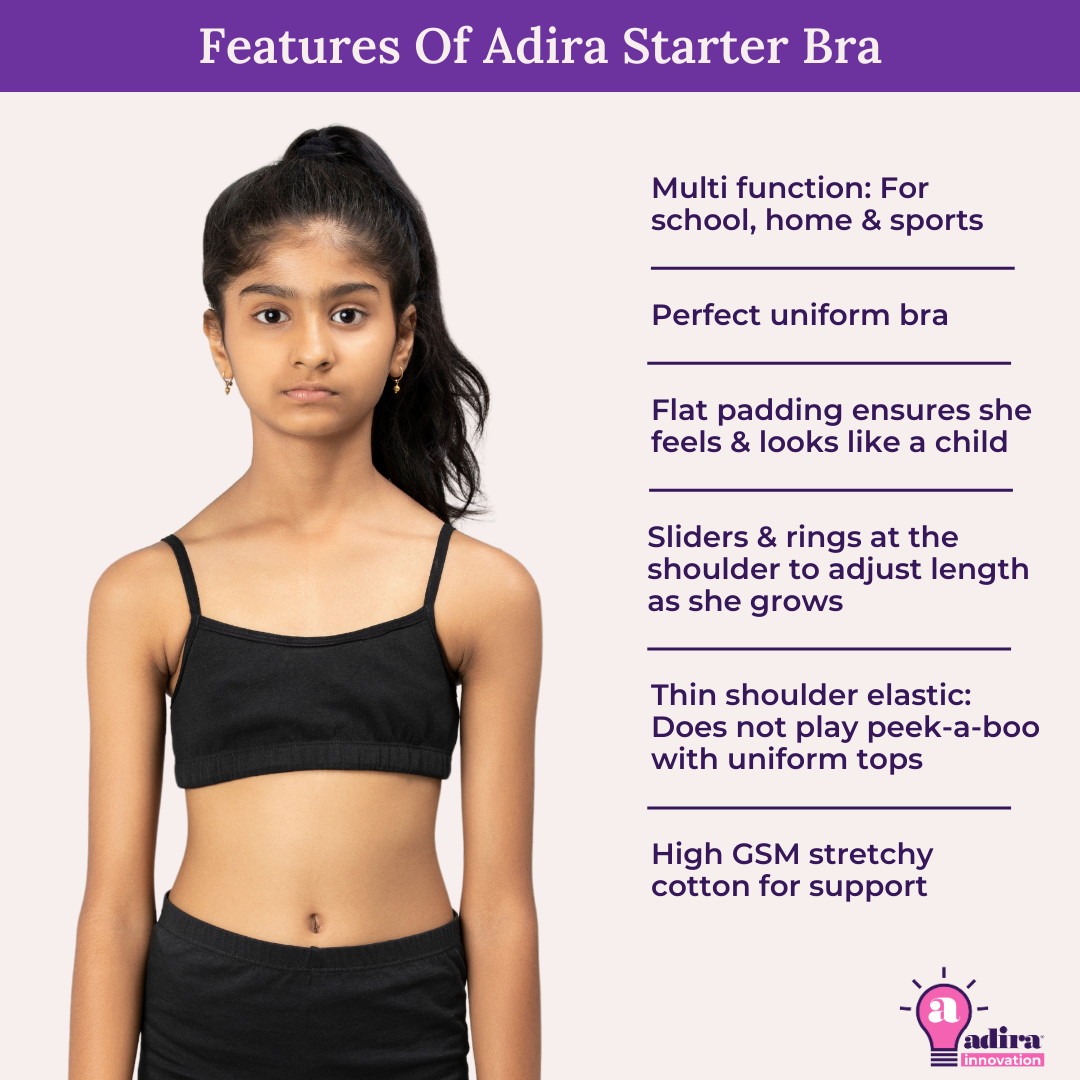 Buy Adira, Girls Padded Sports Bra, Training Bra, Flat Padding For Nipple  Coverage, Full Support Racer Back, Confidence For Sports, Soft Modal, Pack Of 2