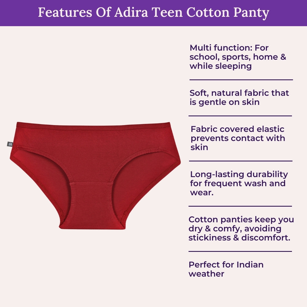 Features Of Adira Teen Cotton Panty