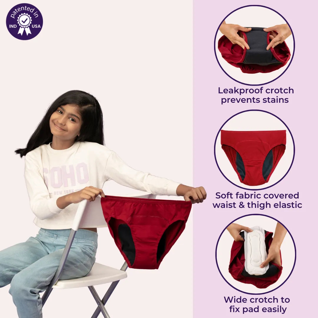 Period Panty For Teens Maroon Pack Of 1