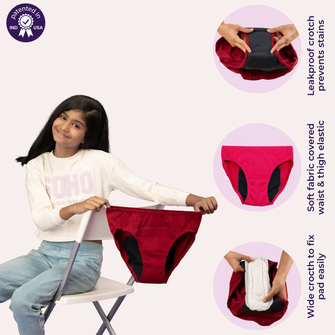 3 pack Period Pants for Women,Period Underwear,Pad Needed,Added  Security,Leakproof,Menstrual Underwear