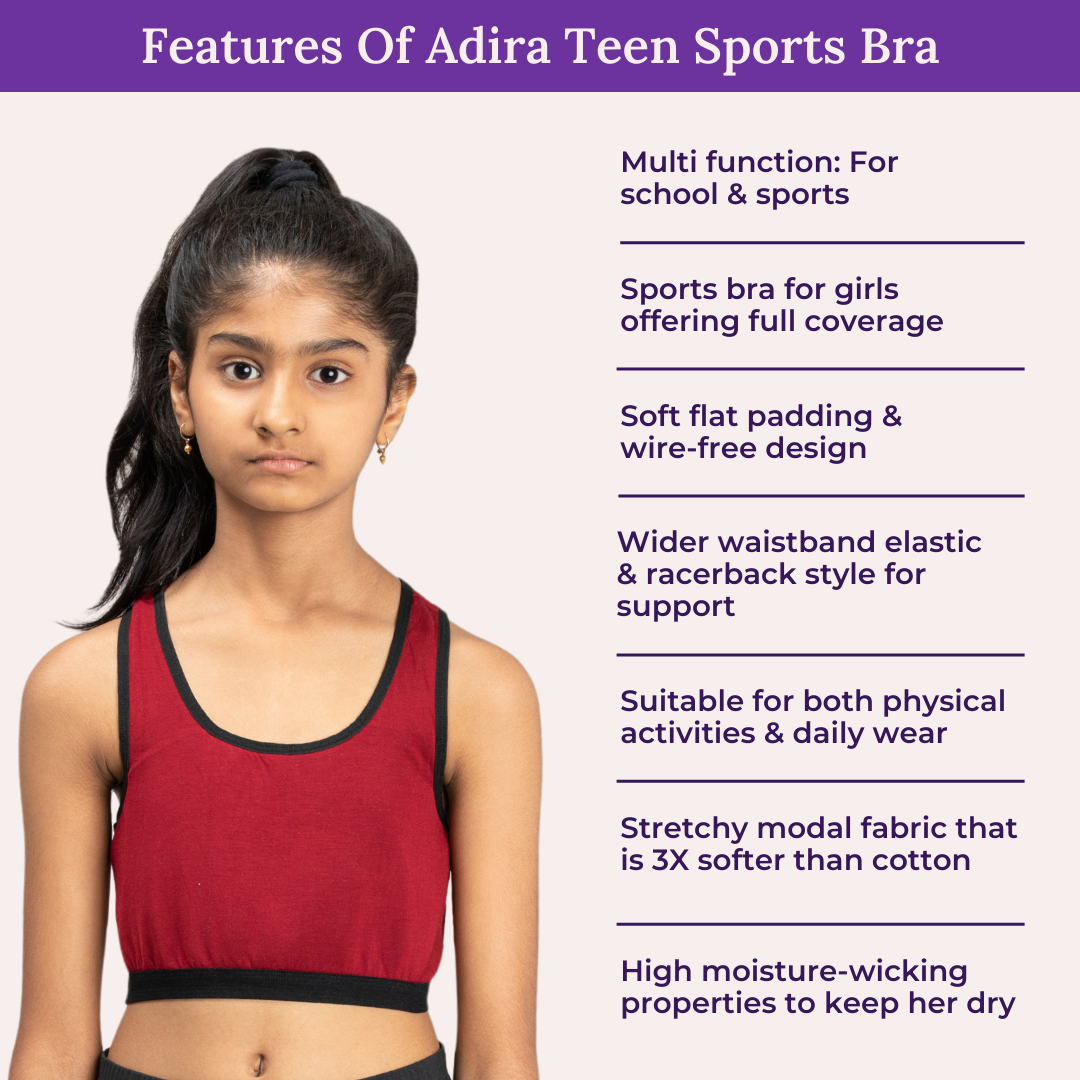 Features Of Adira Teen Sports Bra