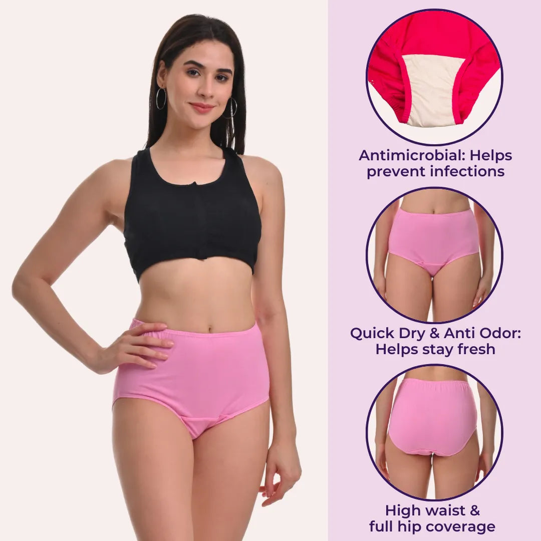 Most Hygienic Underwear For Women High Waist Light Pink & Skin