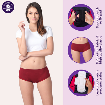 Reusable Period Panties For Heavy Flow | Boxer Fit | Prevents Front, Back & Inner Thigh Stains | 2 Pack