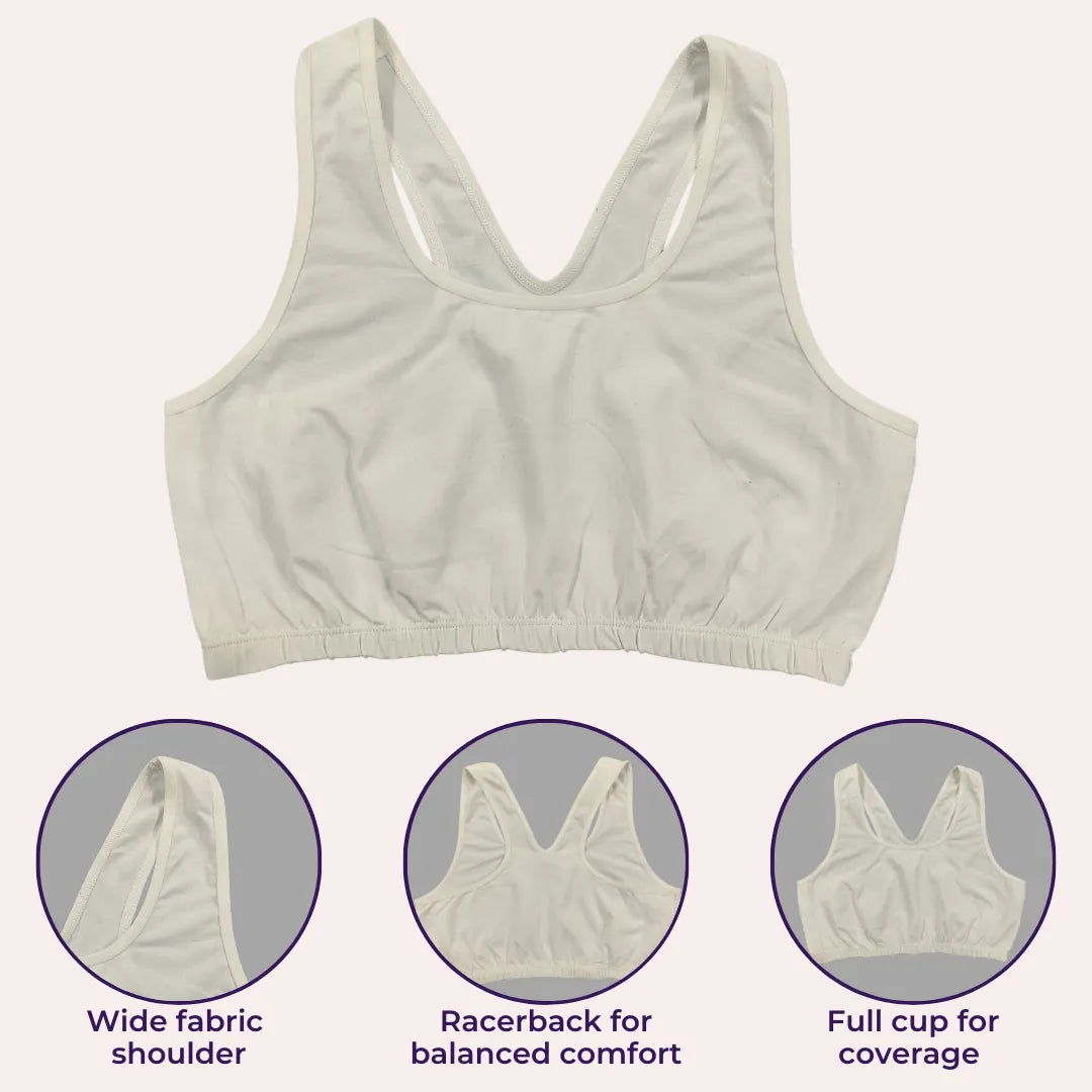 Comfort Bras For Older Ladies Black, Grey & White