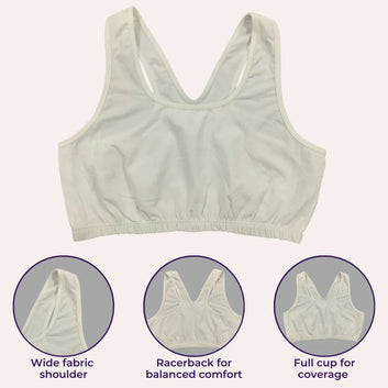 Lounge/Home Bra For Elderly | Non Padded | Non Wired | Racerback | Full Coverage | 3 Pack