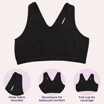 Lounge/Home Bra For Elderly | Non Padded | Non Wired | Racerback | Full Coverage | 3 Pack