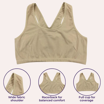 Lounge/Home Bra For Elderly | Non Padded | Non Wired | Racerback | Full Coverage