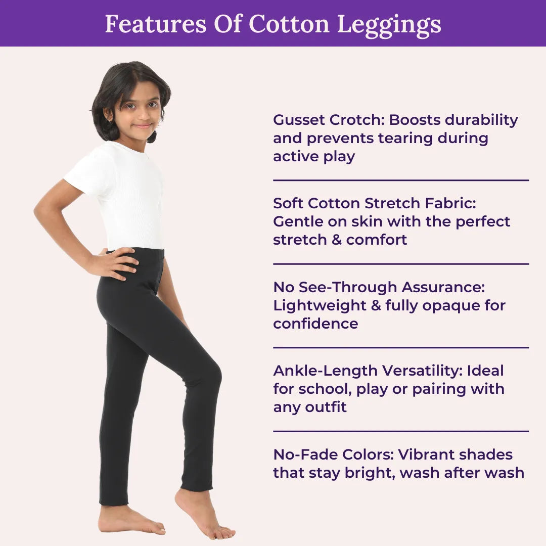 Features Of Cotton Leggings - Black