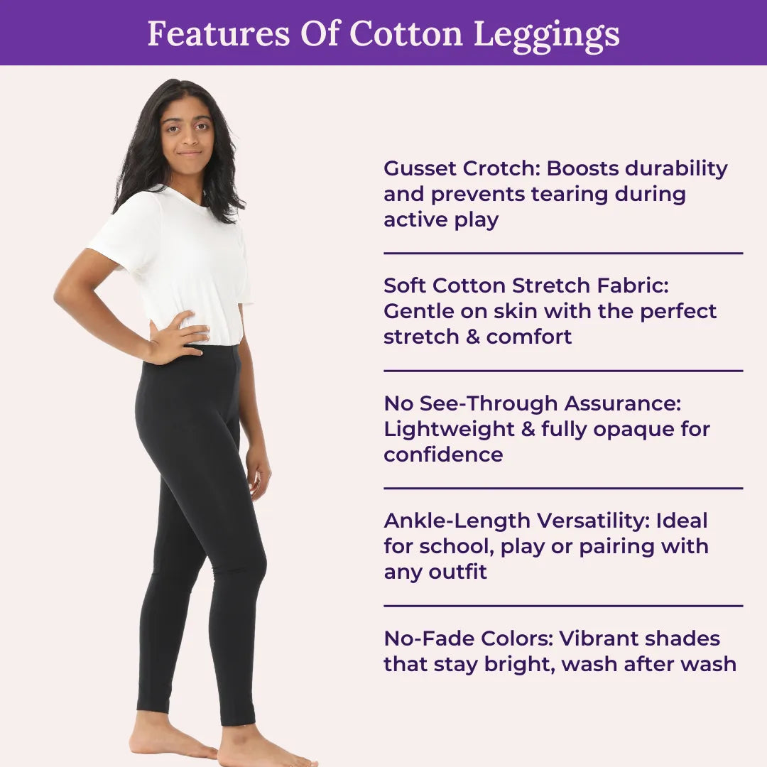 Features Of Cotton Leggings - Black