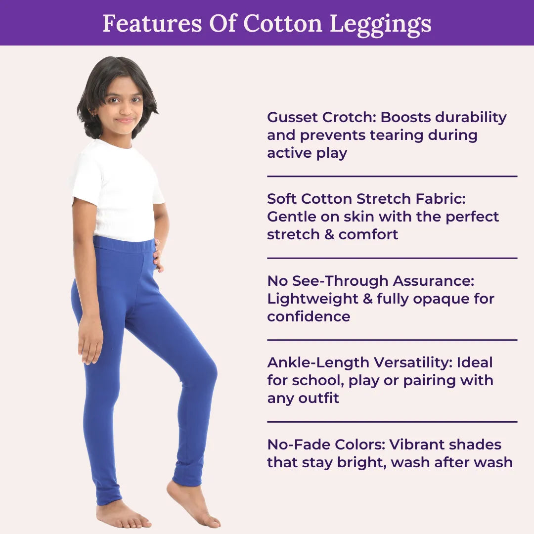 Features Of Cotton Leggings - Blue