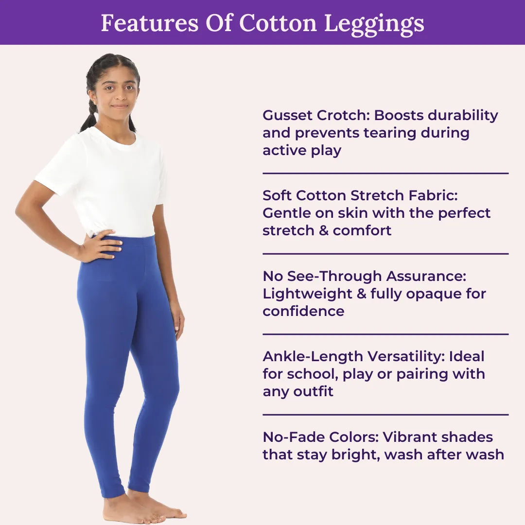 Features Of Cotton Leggings - Blue