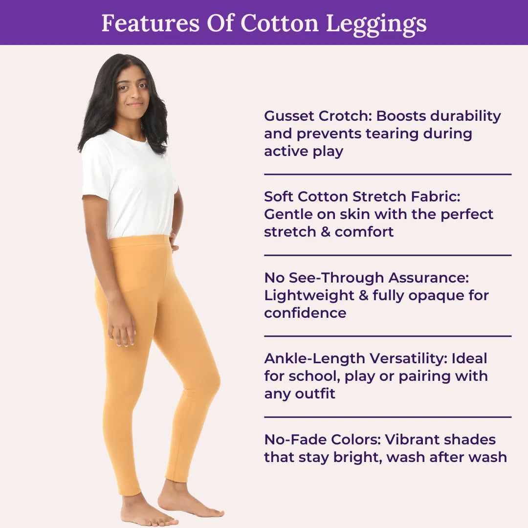 Features Of Cotton Leggings - Caramel