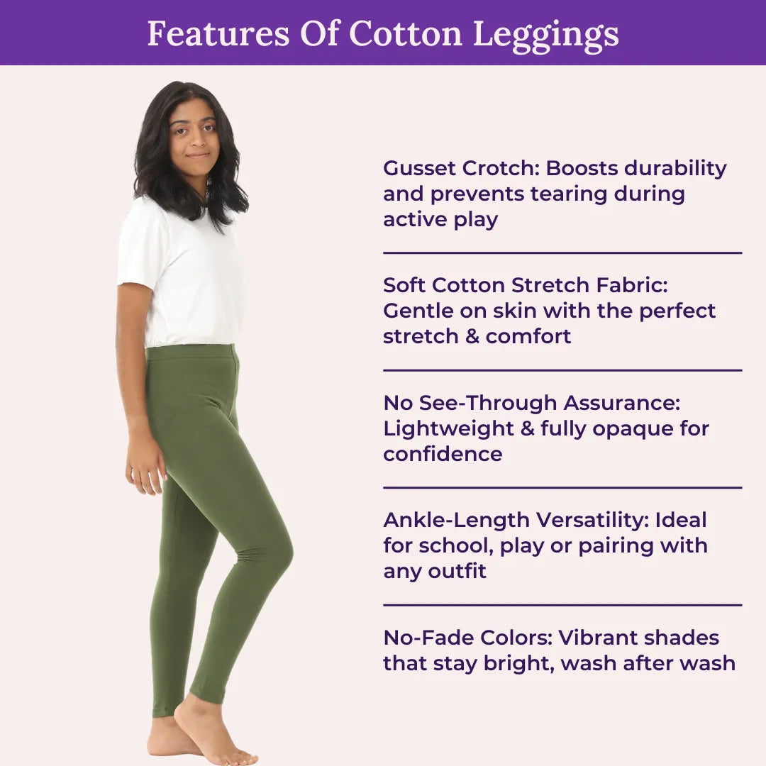 Features Of Cotton Leggings - Green