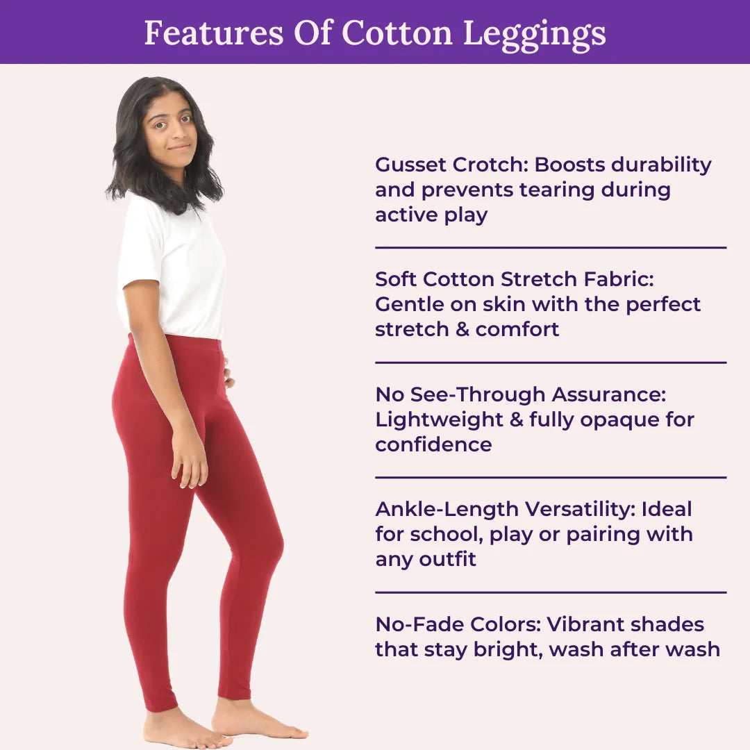 Features Of Cotton Leggings - Maroon