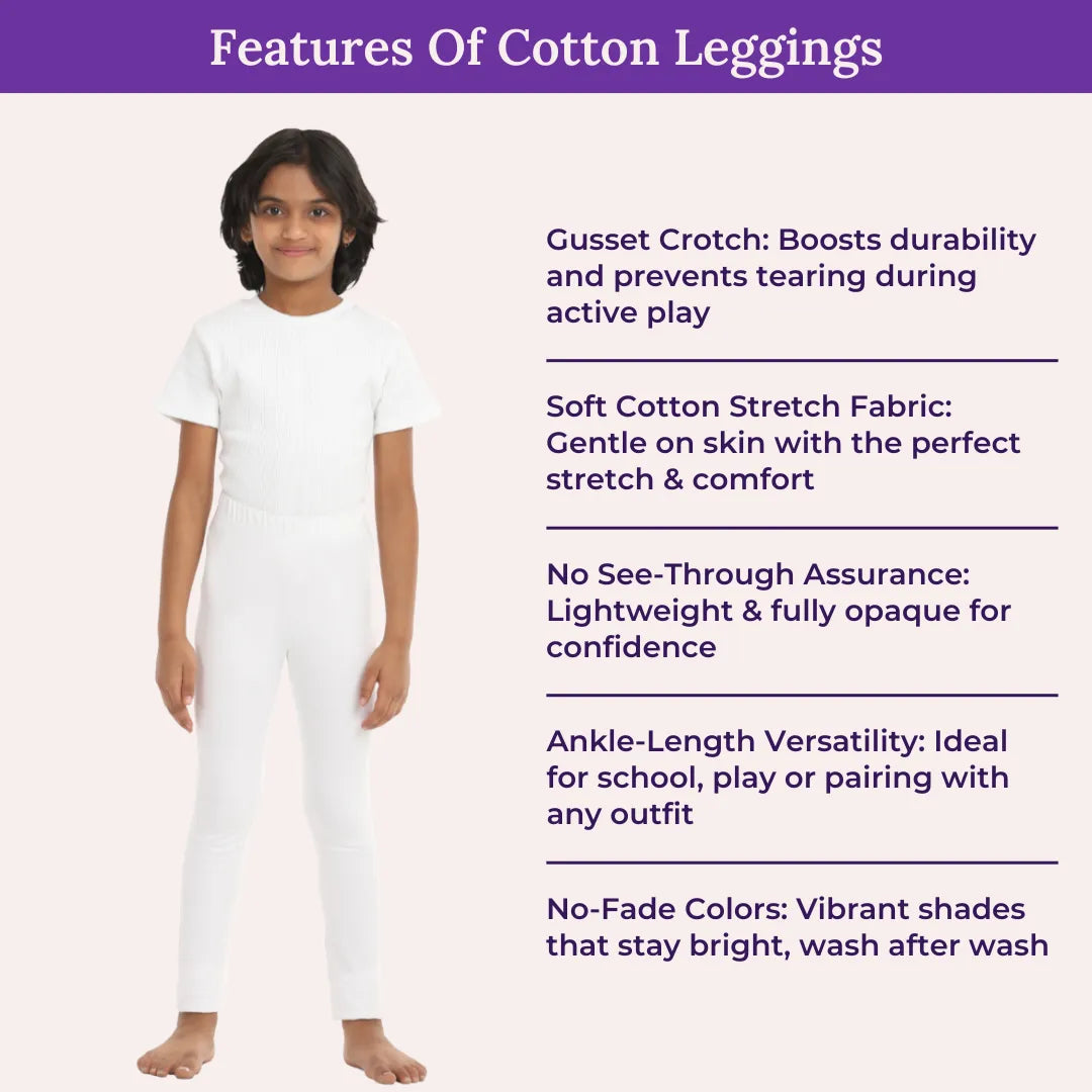 Features Of Cotton Leggings - White