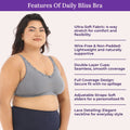 Features Of Daily Bliss Bra - Steel Grey