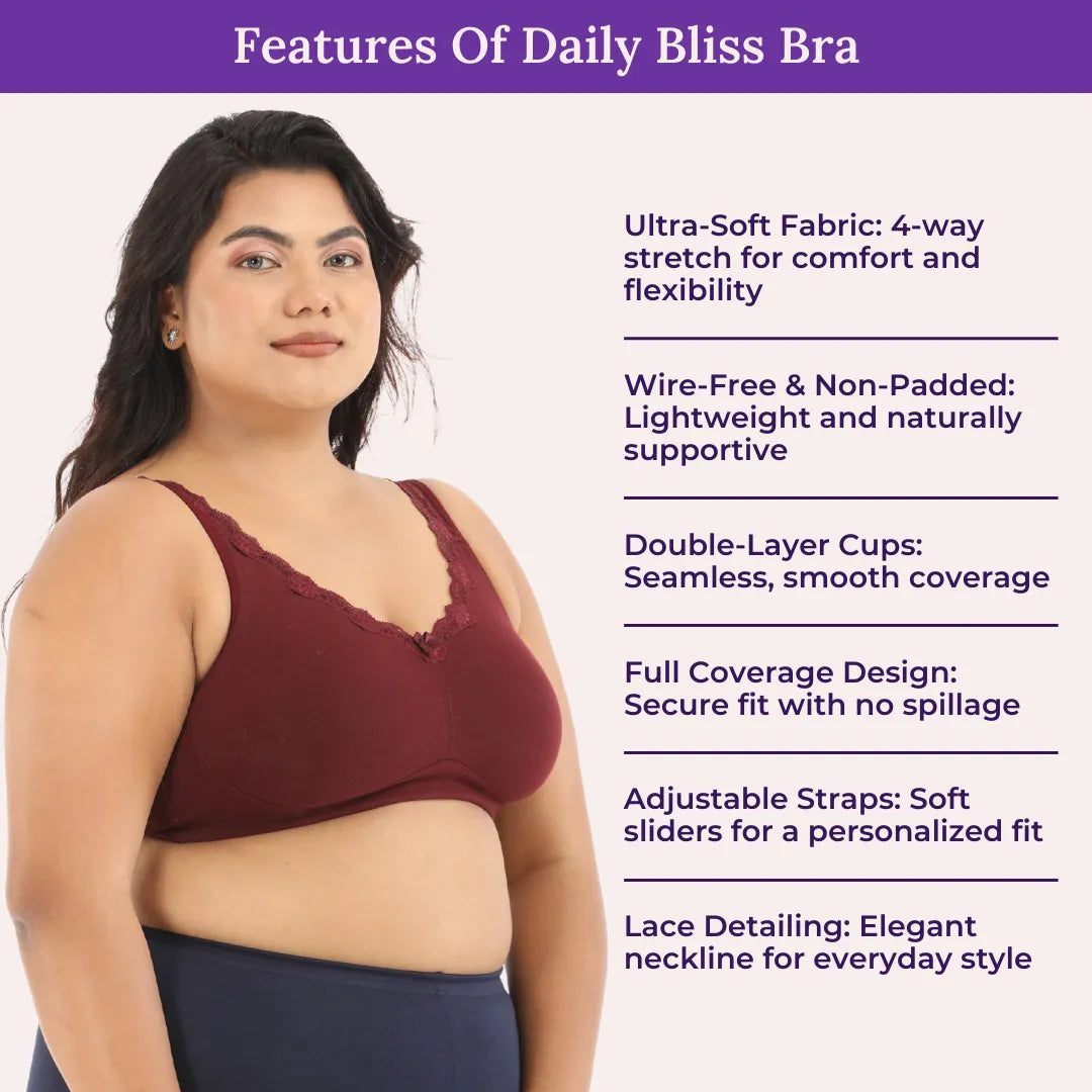 Features Of Daily Bliss Bra - Wine