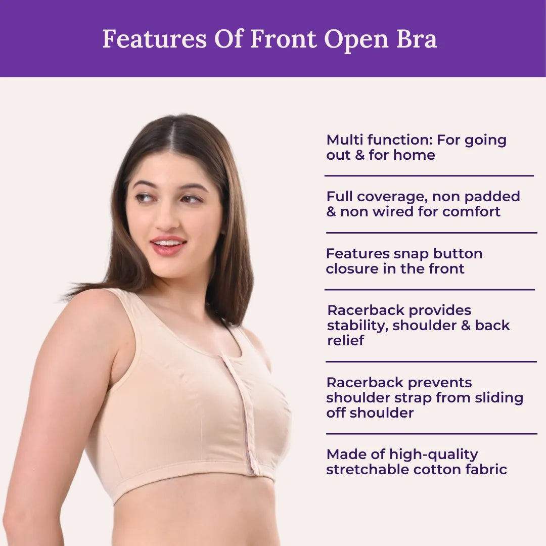 Front Open Bra Full Coverage Skin Pack Of 2