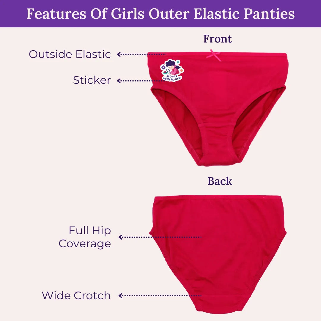 Kids Panties Light Pink & Dark Pink 7 Pack