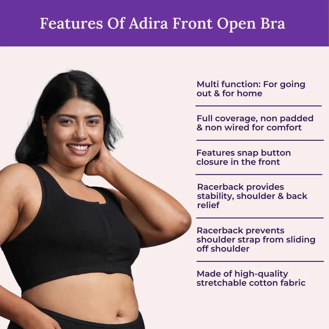 Front Open Bra Plus Size In India Black Pack Of 2