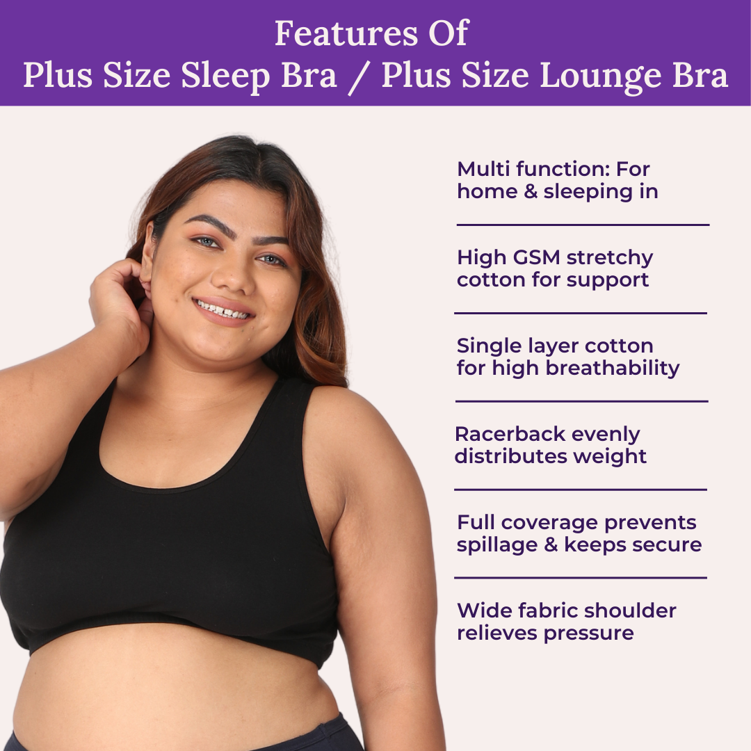 Adira | Sleep Bra With Side Support | Slip On Bras To Wear At Home  Comfortable | Work From Home Bra Without Hooks | Non Padded & Non Wired  Support 