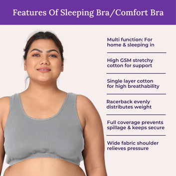 Plus Size Sleeping Bra | Plus Size Comfort Bra | Non Padded | Non Wired | Full Coverage | Racerback | Pack Of 2