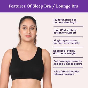 Sleep Bra | Lounge Bra | Non Padded | Non Wired | Full Coverage | Racerback | Pack Of 3