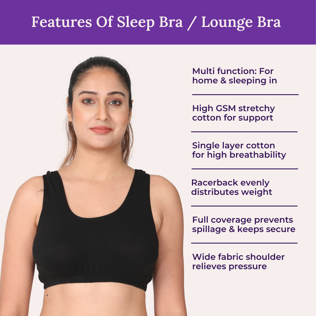 Adira Black Sleep Bra Pack 3