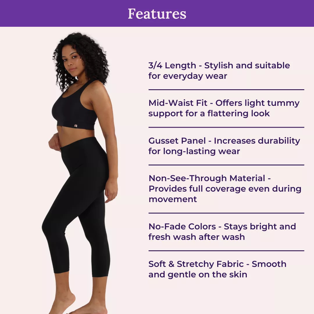 Features Of 3/4 Cotton Leggings