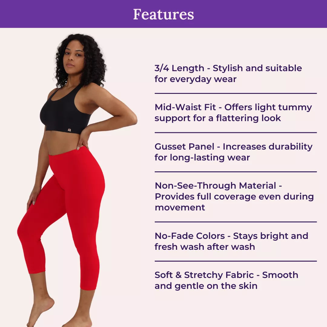 Features Of 3/4 Cotton Leggings
