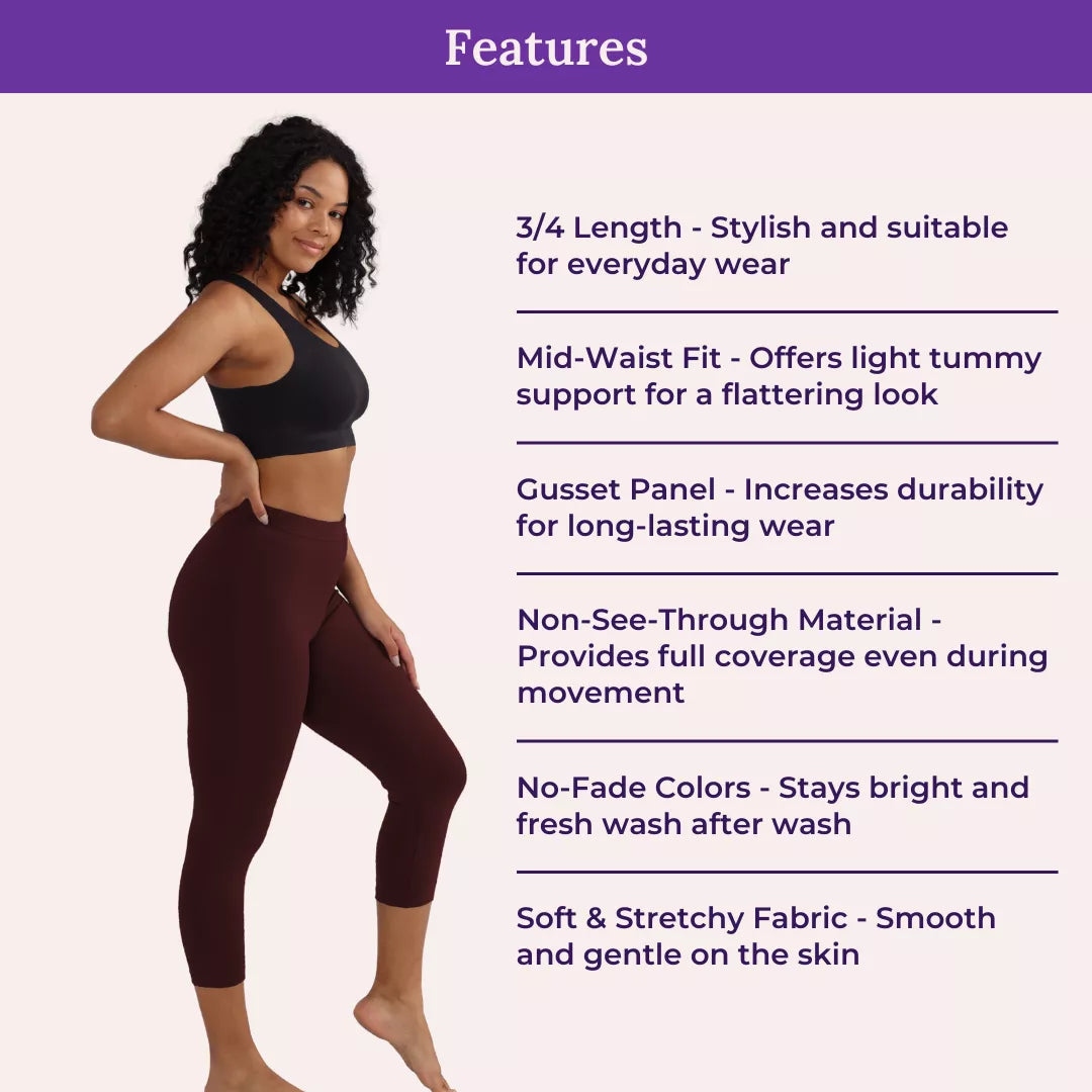 Features Of 3/4 Cotton Leggings