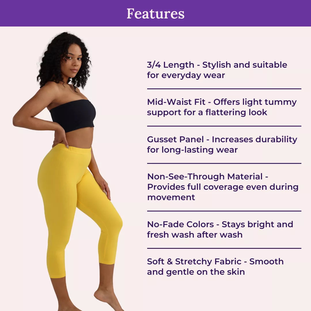 Features Of 3/4 Cotton Leggings